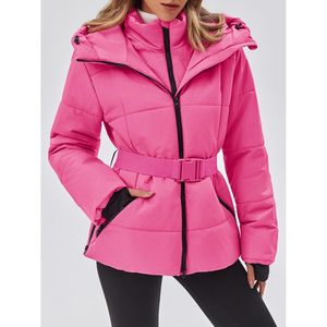 Chaqueta de Esquí para Mujer Fisoew, con Capucha, Aislada, Impermeable, Acolchada, con Cinturón, para Invierno y Nieve - Product Image 3