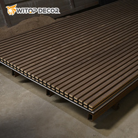 Desain Modern kayu ek alami Slat menyerap suara bilah kayu harga pabrik 600X600 Akupanel stik panel untuk Hotel