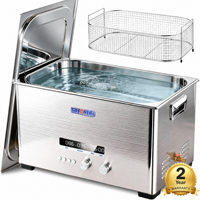 Nouvelle Machine de Nettoyage Ultrasonique Électrique pour Pièces Moteur de Garage, 22L, 480W/500W, 40kHz, 8 Transducteurs, Réservoir en Acier Inoxydable, Minuteur Numérique