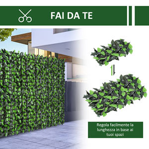 Outsunny 3x1m PE et tissu rouleau de haie artificielle modèle 844-204 pour balcon et jardin vert clair et vert foncé - Product Image 4