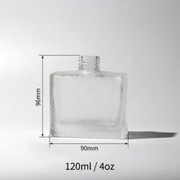 Diffuseur de parfum moderne en verre rectangulaire de 120 ml avec bâtonnets |   Flacon de parfum vide de luxe avec bouchon à vis |   Frost Custom Crack