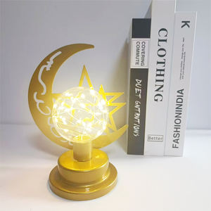 Ramadan lampada da tavolo con luci LED in ferro intagliato <span class=keywords><strong>stella</strong></span> luna <span class=keywords><strong>palazzo</strong></span> per Eid Mubarak & moschea decorazione islamica della tavola regalo - Product Image 4