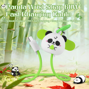 สายชาร์จเร็ว Panda Design 60W สายคล้องข้อมือแบบสั้น พกพาสะดวก สำหรับโทรศัพท์มือถือ แล็ปท็อป เหมาะสำหรับการเดินทางและใช้งานในออฟฟิศ - Product Image 2