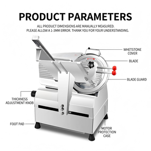 Trancheuse à viande commerciale entièrement automatique avec épaisseur réglable, adaptée pour couper la viande congelée et le jambon - Product Image 3