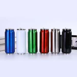 Hadiah Promosi Gunakan Termos Cola Dinding Ganda 12oz, 17oz dari Baja Tahan Karat dengan Sedotan, Tutup Vakum yang Modis, Cangkir Air/ - Product Image 5