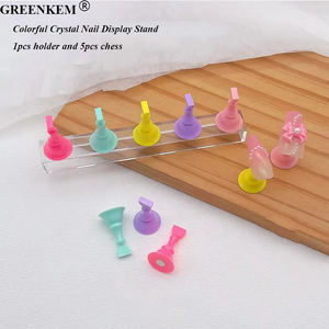 Nuevo imán de ajedrez Nail Art Practice Stand Color Nail Display Stand Holder Clear Crystal Nail Practice Base - Product Image 1