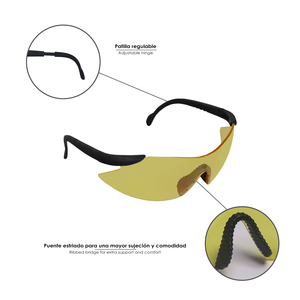 Gafas de Seguridad EN166 con Patillas Ajustables y Lentes Ámbar - Product Image 4