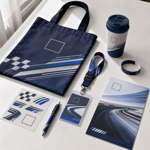 Kit promotionnel personnalisé en gros pour salons professionnels OEM ODM, sac de goodies avec sac fourre-tout, stylo, badge, cordon, autocollants, bracelet, gobelet - Product Image 1