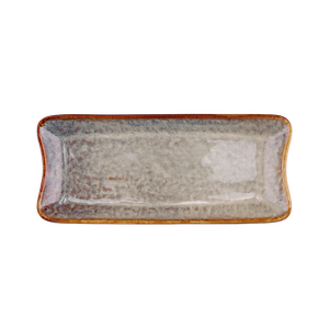 Plato Rectangular <span class=keywords><strong>de</strong></span> Postre <span class=keywords><strong>de</strong></span> <span class=keywords><strong>Porcelana</strong></span> Ecológica Estilo Western Vintage <span class=keywords><strong>de</strong></span> 8 Pulgadas con Esmalte <span class=keywords><strong>de</strong></span> Color Reactivo Único y Bordes Reactivos - Product Image 2