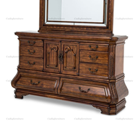 Ensembles de Meubles de Chambre Américains en Bois Sculpté de Luxe, Design Classique, Mobilier Royal pour la Maison, Lit en Bois Massif Ancien