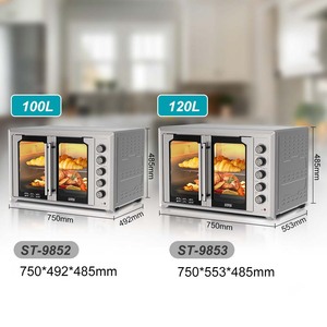 เตาอบสเตนเลสสตีลแบบประตูฝรั่งเศส Winning Star Cross-border 100/120 ลิตร สำหรับอบไก่และพิซซ่า - Product Image 4