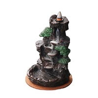 Meilleur cadeau de Noël : Brûleur d'encens cascade chinoise en céramique, fontaine anti-odeur pour la maison, le zen, le yoga et le spa