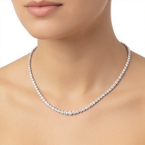 Collier Stationnement en Argent Sterling 925 avec Diamant de Laboratoire Sertie clos, Plaqué Rhodium, Aura Céleste, Bijoux Fins de Luxe OEM, Design Cadeau Premium - Product Image 6