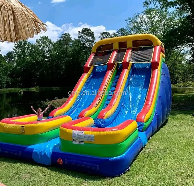 Đảng cho thuê đôi dòng trượt Bouncer thổi lên Inflatable trượt nước hồ bơi cho người lớn trẻ em 1 mảnh sân chơi trong nhà PVC, vinyl