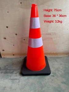 Cono de Tráfico de Seguridad en Oferta, 50cm 75cm 100cm, Cuerpo de Plástico PE, Base de Goma Negra - Product Image 2