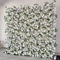 Mur floral en soie filée 3D, toile de fond murale enroulable avec roses modernes faites à la main, légères, durables, pour la Saint-Valentin