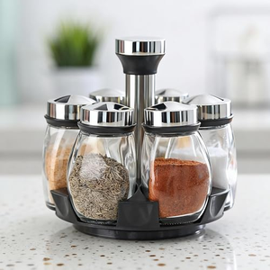 Juego de Botellas de Metal para Condimentos con Base Giratoria, Organizador de Especias para Cocina, Venta al Por Mayor - Product Image 5