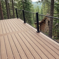 Planche de terrasse extérieure composite moderne en WPC co-extrudé, imperméable, 140x23mm, pour jardin, patio, terrasse