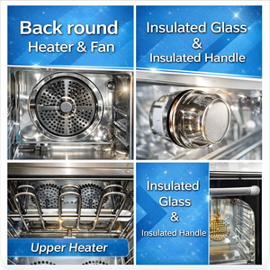 Four à convection électrique commercial à 4 plateaux, équipement de boulangerie, fonction vapeur, circulation d'air chaud, four de boulangerie - Product Image 3