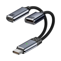 Adaptateur USB-C OTG 2-en-1 avec sortie DC, transfert de données 10 Gbit/s et charge rapide PD 100 W pour téléphones et ordinateurs portables