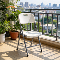 Chaise pliante en plastique HDPE avec pieds antidérapants et structure en acier renforcé, idéale pour les banquets, les mariages, les événements en plein air, le camping, le jardin et les lieux de réception