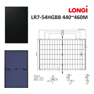 <span class=keywords><strong>Panneau</strong></span> <span class=keywords><strong>solaire</strong></span> monocristallin en silicium Topcon de type N Longi <span class=keywords><strong>Solar</strong></span> <span class=keywords><strong>Energy</strong></span> Hi-MO7 LR7-54HGBB 440-460M tout noir 450w pour les systèmes d'alimentation - Product Image 5