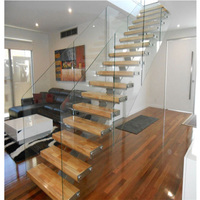 Escalier droit de luxe sur mesure, antidérapant, sûr, pour villa, résidence privée