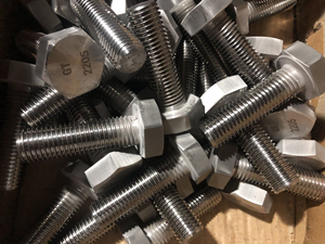 Vis hexagonale à filetage complet en alliage de titane M14x40mm SUS904L Duplex <span class=keywords><strong>DIN</strong></span> 933/<span class=keywords><strong>DIN</strong></span> 934 Écrous et rondelle plate <span class=keywords><strong>DIN</strong></span> <span class=keywords><strong>125</strong></span> Finition brute - Product Image 2