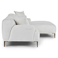 Magnifique canapé sectionnel moderne en lin américain, avec chaise longue à droite, canapé modulaire, suite de salon de luxe avec pieds en métal