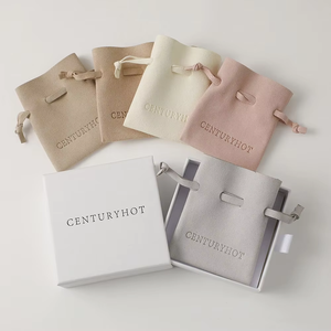 Logotipo personalizado 7*8cm pequeñas bolsas de cordón de microfibra de alta calidad bolsas de regalo de boda pendiente collar anillo paquete bolsa - Product Image 4