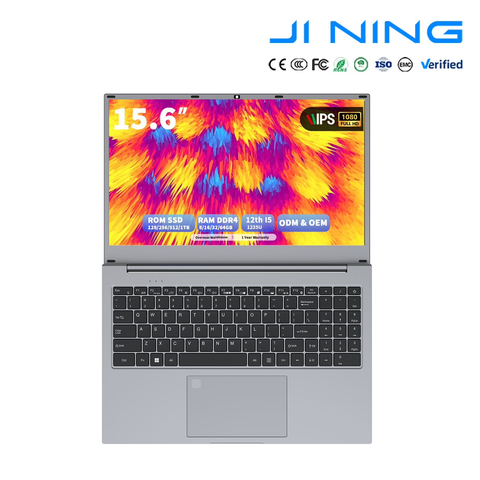 New Intel Core I5 1235U Laptop 15.6 Inch IPS 1080P 8GB/16GB RAM 512GB SSD Wireless Fingerprint Backlit Keyboard Business