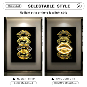 Grande Décoration Murale Mixte pour la Maison : Lèvres Sexy, Néon, Peinture en Porcelaine Cristalline, Pickles, Peinture LED 3D - Product Image 4
