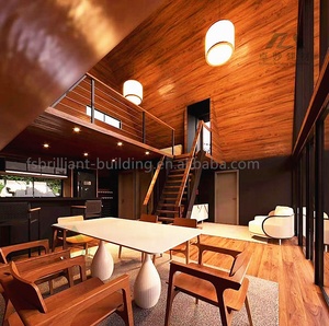 Villa de luxe contemporaine en structure acier préfabriquée, étanche, écologique, ignifuge et durable, type maison triangulaire, pour complexe hôtelier avec <span class=keywords><strong>cuisine</strong></span> - Product Image 3