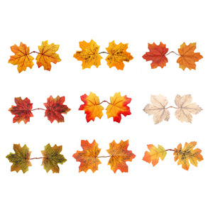 Bouquet de feuilles d'érable artificielles en soie de 10 cm et moins, style décoration d'Halloween 1 - Product Image 1
