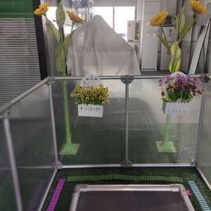 Clôture pour animaux de compagnie transparente en acrylique Portable 6-16 panneaux parc pour chien pliant intérieur pour petits animaux chats en métal verre aluminium - Product Image 3