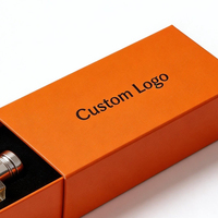 Coffrets Cadeaux Carrés Orange à Tiroir, Boîtes d'Emballage Cosmétiques de Luxe Faites à la Main pour Brillant à Lèvres 2mm avec Logo - Vente Chaude