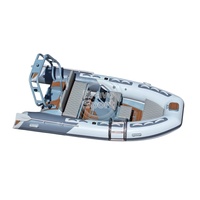 Bateau gonflable rigide à coque en aluminium Hypalon de 13 pieds, nervure ouverte 390 avec console centrale de luxe