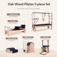 Paquete de 5 Piezas de Reformer Profesional de Madera de Roble de Alta Calidad para Centro de Entrenamiento de Pilates, Venta al Por Mayor