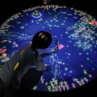 Meja Proyeksi Interaktif Sqarcade, Peralatan Permainan Digital Little People Live, Sistem Taman Bermain Seni Digital, Logam