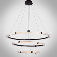 Luminaire de plafond rond à télécommande de style antique à 3 anneaux, norme européenne, pour chambre à coucher, hôtel, villa
