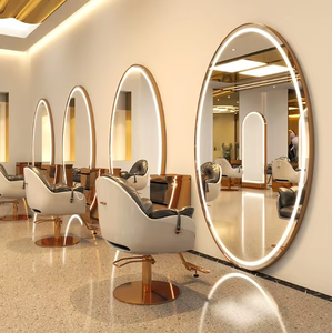 Miroir de coiffure mural tout-en-un en verre de luxe moderne Z pour salon de coiffure, miroir de sol pour hôtel, intérieur et extérieur - Product Image 4