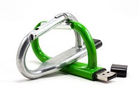 Carabiner bentuk logam Usb drive 2.0 Usb Flashdisk dengan Logo perusahaan 2GB 4GB 88GB 16GB 32GB 64GB 128GB