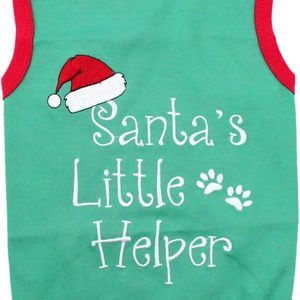 Kemeja Natal lucu untuk anjing dan kucing nakal pakaian Santa Elf bagus 'maaf Santa I Ate Cookies'-pakaian hewan peliharaan - Product Image 1