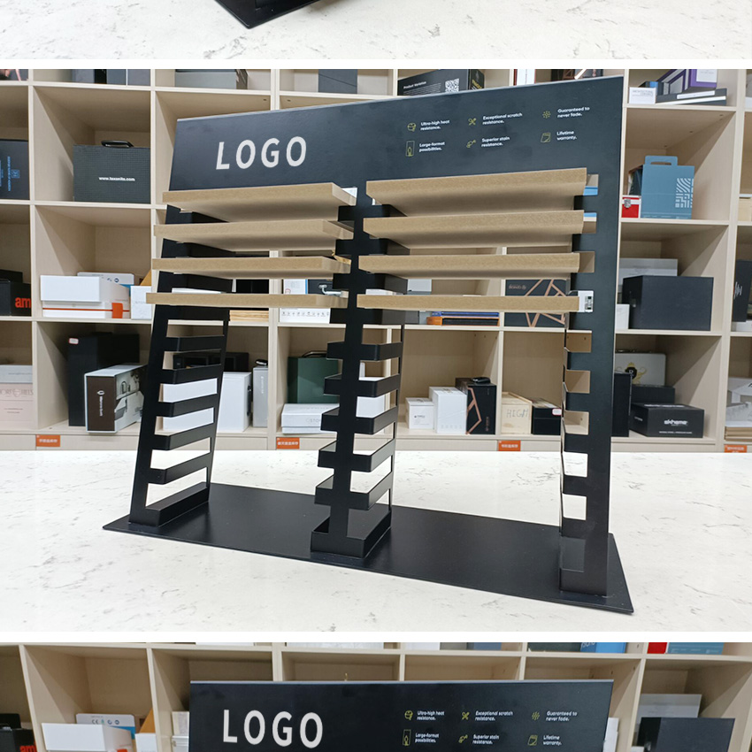 Wholesale Tabletop Stone Sample Stand Granite Factory Show Double Sided Marble Quartz Ceramic Display Tile Iron Countertop Rack