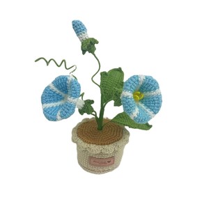 2025 Crochet Morning Glory Plante En Pot Clématite <span class=keywords><strong>Chiffonnier</strong></span> Fleur Crochet En Pot Fleur Maison Voiture Décoration Fête Des Mères Cadeau - Product Image 5