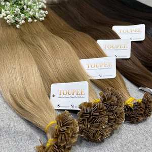 Venta al por mayor cutícula alineada vietnamita punta plana extensiones de cabello natural ondulado personalizar color - Product Image 2