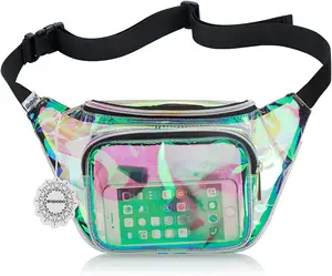 Damen wasserdichte Umhängetasche Glitter Laser Holo graphic Fanny Pack Taillen tasche