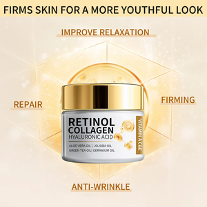 Krim pelembap anti-penuaan para wajah dengan 5% <span class=keywords><strong>ASAM</strong></span> hialuronat, Retinol, dan kolagen, Krim pemutih dan perawatan kulit. - Product Image 4