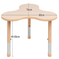Bureau d'étude pour étudiants Bo Jiao de haute qualité, moderne, ergonomique, réglable en hauteur, durable, modulaire, en métal, en forme de fleur, pour chambre d'étudiant
