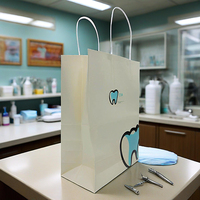 Sacs en papier personnalisés de luxe pour cadeaux dentaires, avec logo de boutique commerciale, 10,5 cm x 14 cm x 23 cm